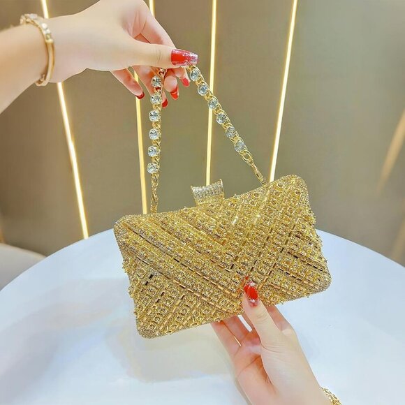 Sparkly Rhinestone Clutch for Women, Crystal Evening Bag for Wedding & Prom - Picture 2 of 7